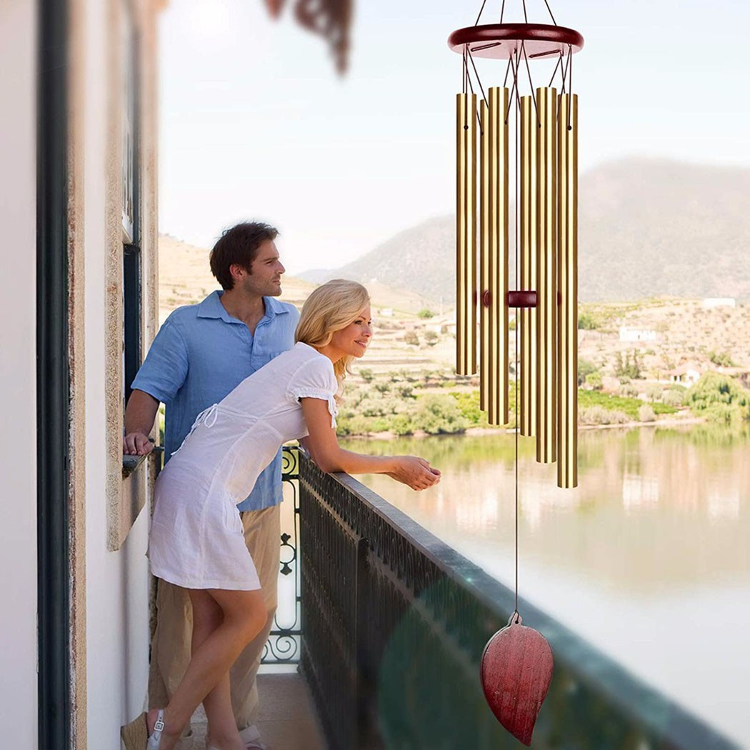 Wind Chime Tubular - Árbol del dinero, 6 tubos, campanas