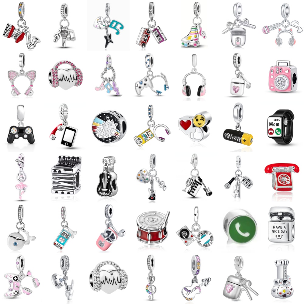 Musical Instrument Tabla - Nuevo Charm de Plata 925 con