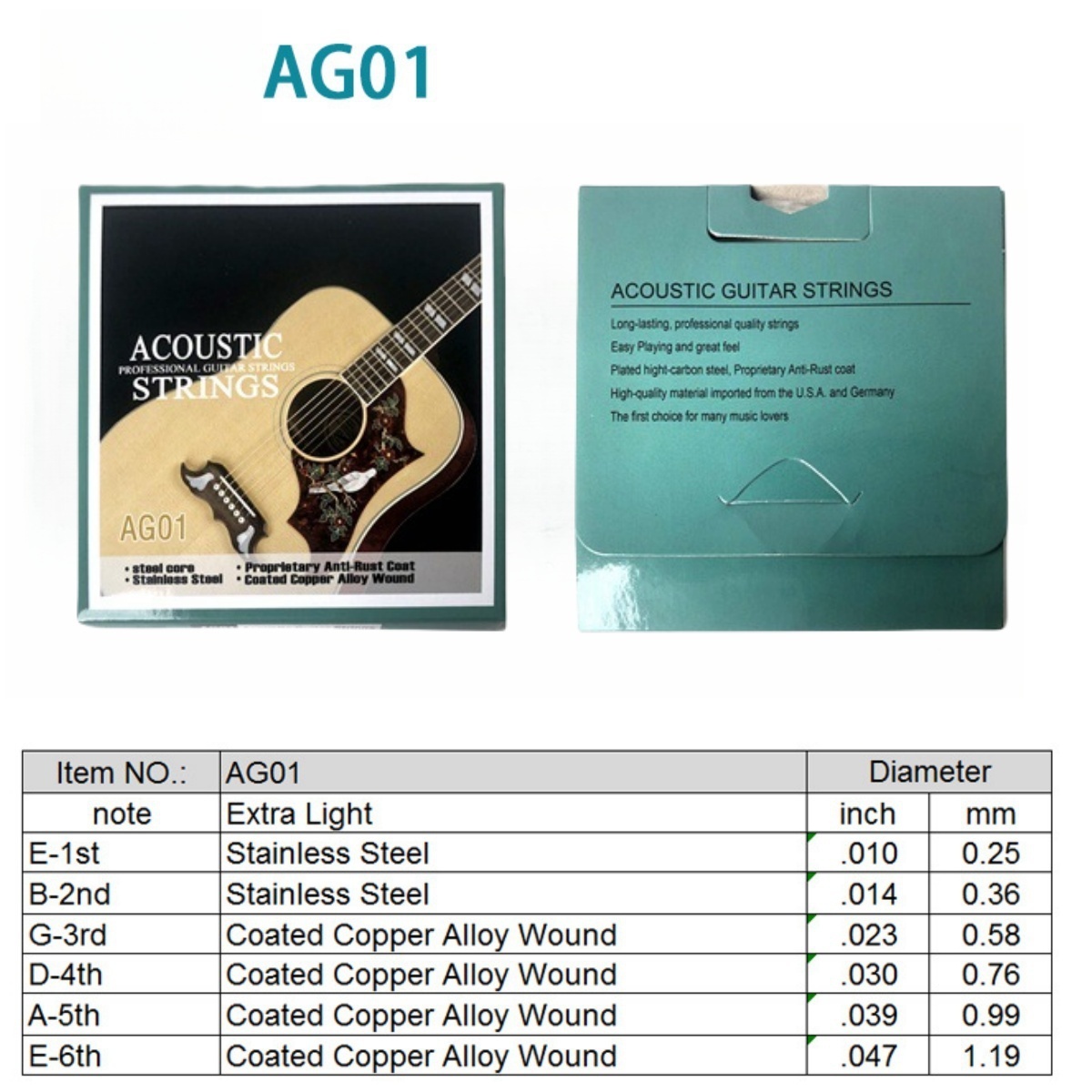 Miwayer 1 juego/6 cuerdas AG01 - Musical Instrument Set reseña y precio