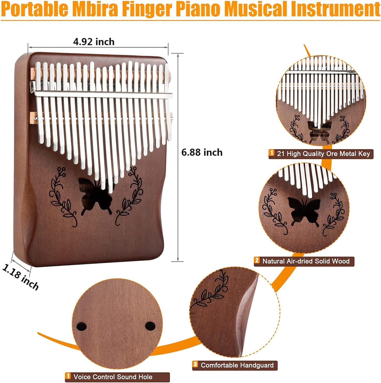 Kalimba, Piano de Pulgar de 21 - Musical Instrument Piano reseña y precio